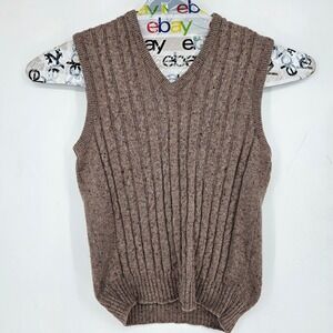 Vintage Country Squire Vest Mens Large‎ Wool Blend Tan Pullover Casual Preppy